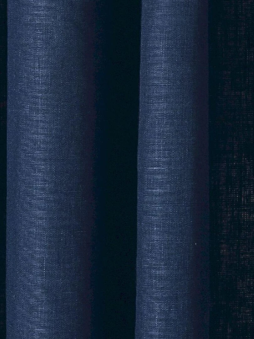 Rideau en lin avec œillets 'Deko&co' Bleu roi