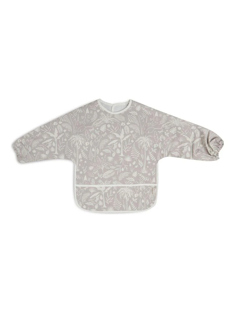 Bavoir manches longues Botanical Nougat Gris