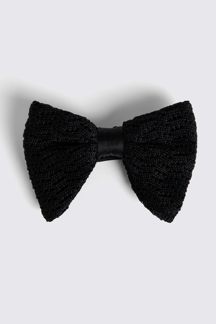 Black Knitted Silk Bow Tie Buy Online at Moss