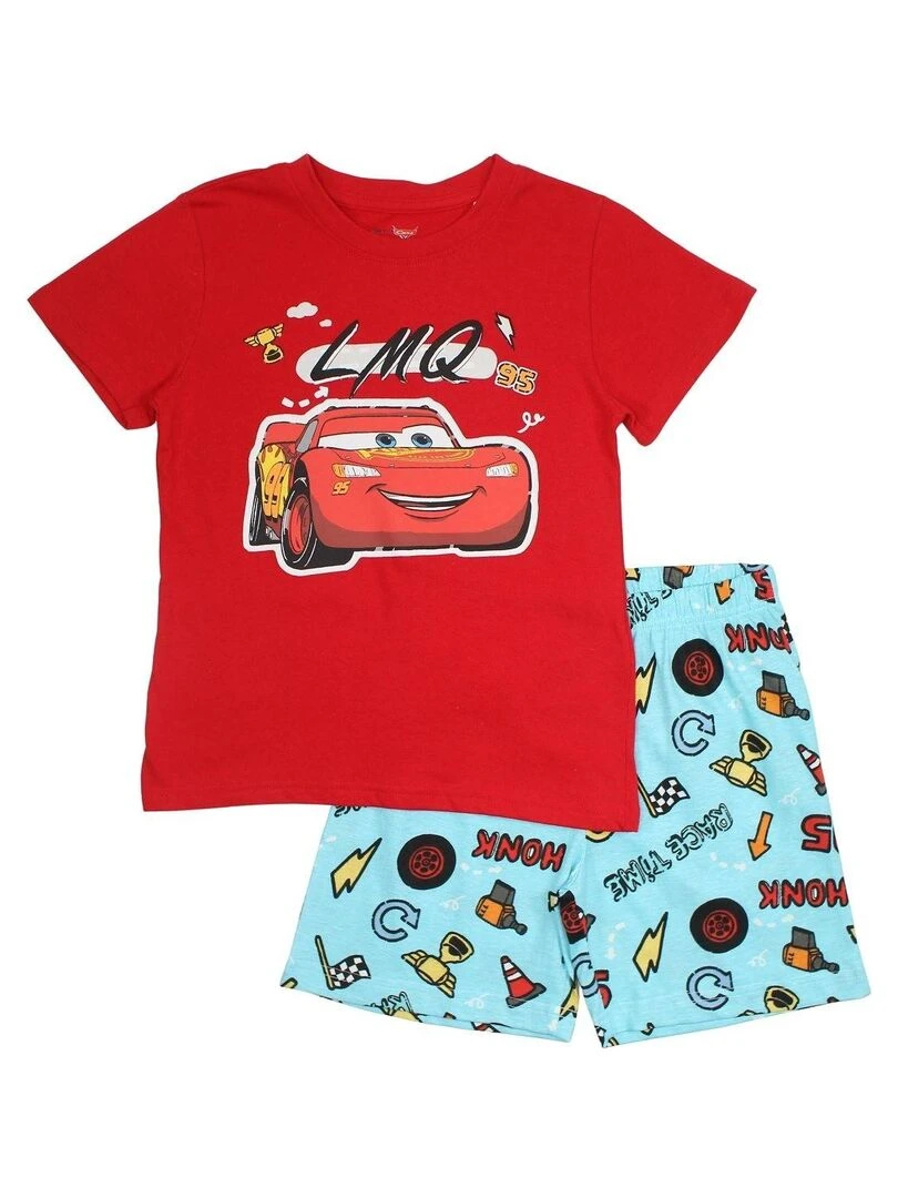 Cars Ensemble T shirt short garçon Imprimé Cars Rouge