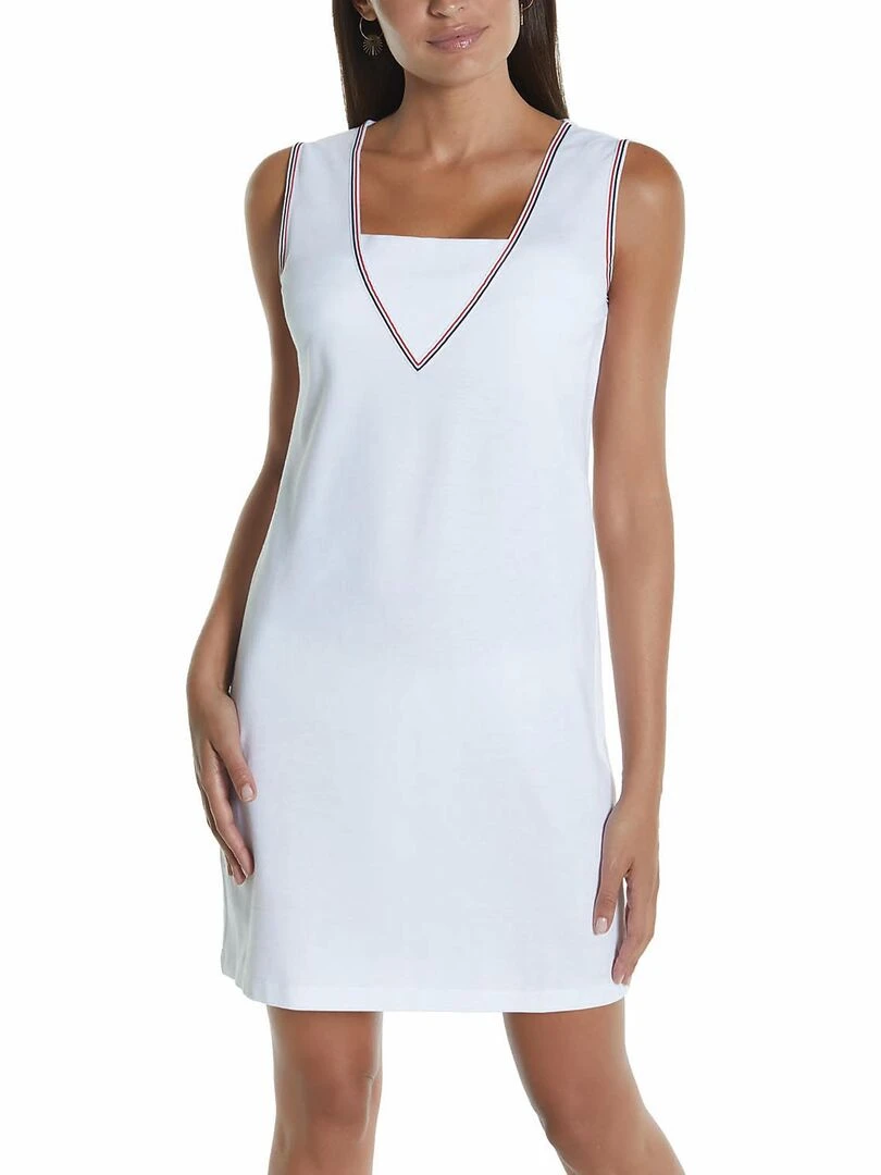Robe estivale sans manches Marinera Jacquard Blanc