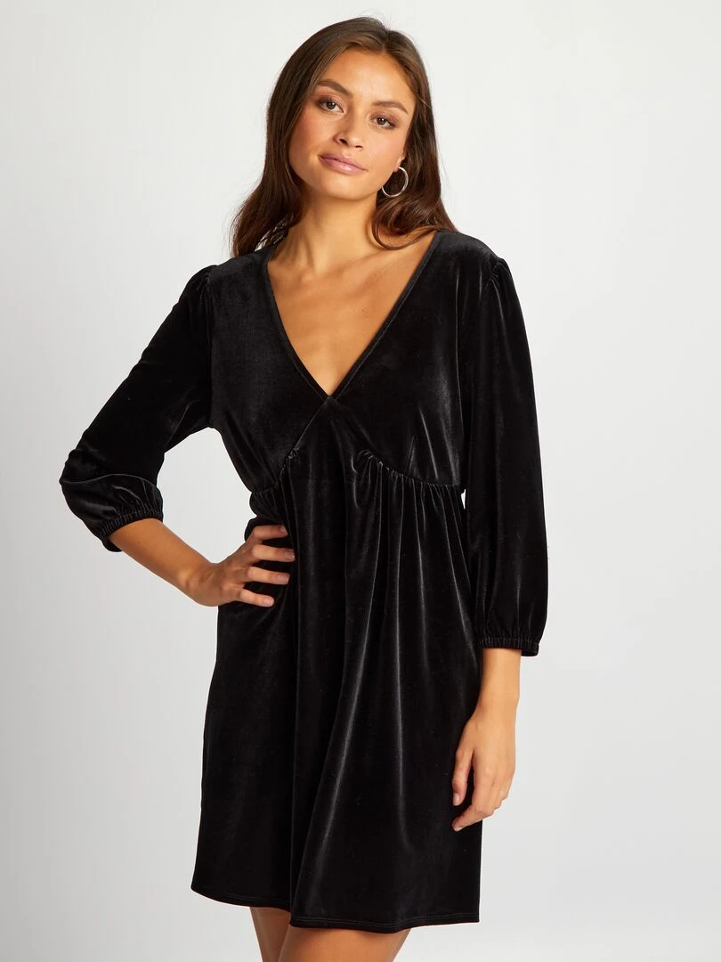 Robe courte en velours noir