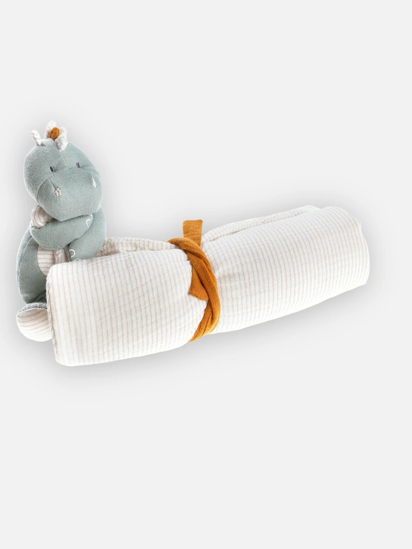 Ma première couverture Stegi en mousseline  beige/eucalyptus   N/A