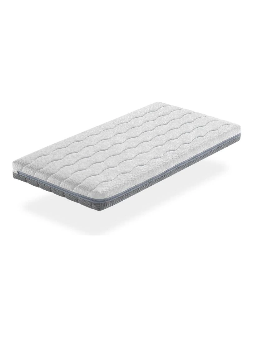 Matelas bebe BABY BORN épaisseur 11 CM mémoire de forme déhoussable Blanc Gris