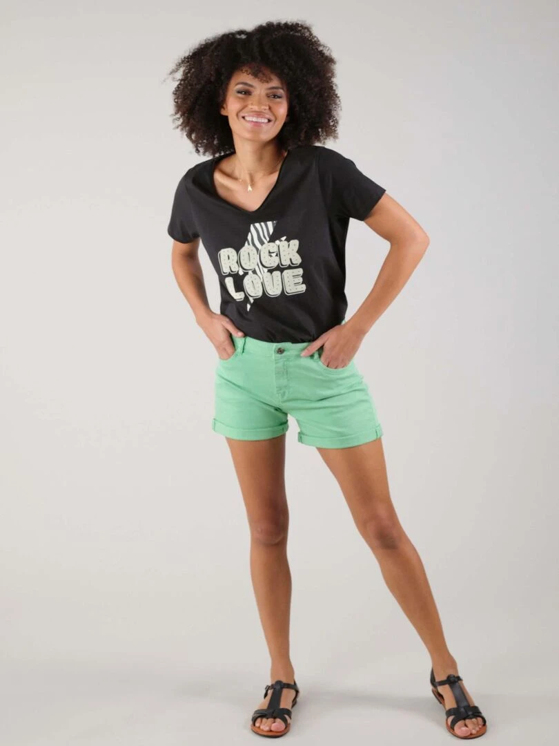 Short slim uni pour femme 'Deeluxe' Vert jade