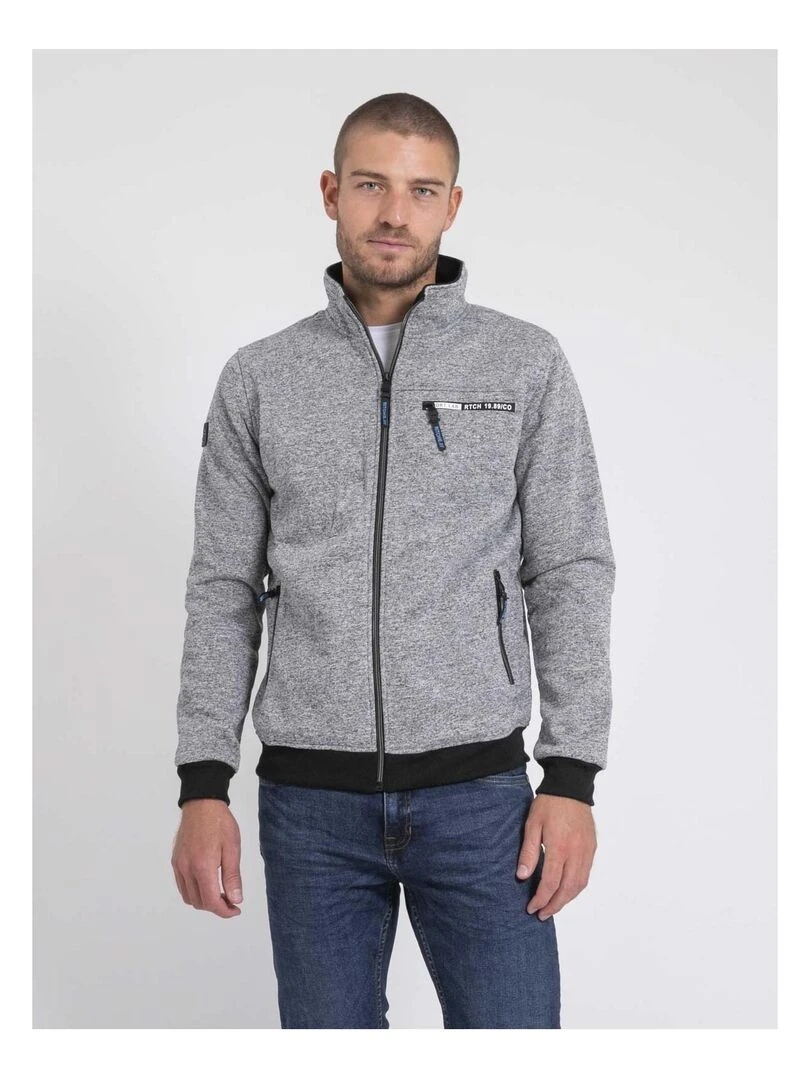 Sweat zippé col montant WOMBAT Gris