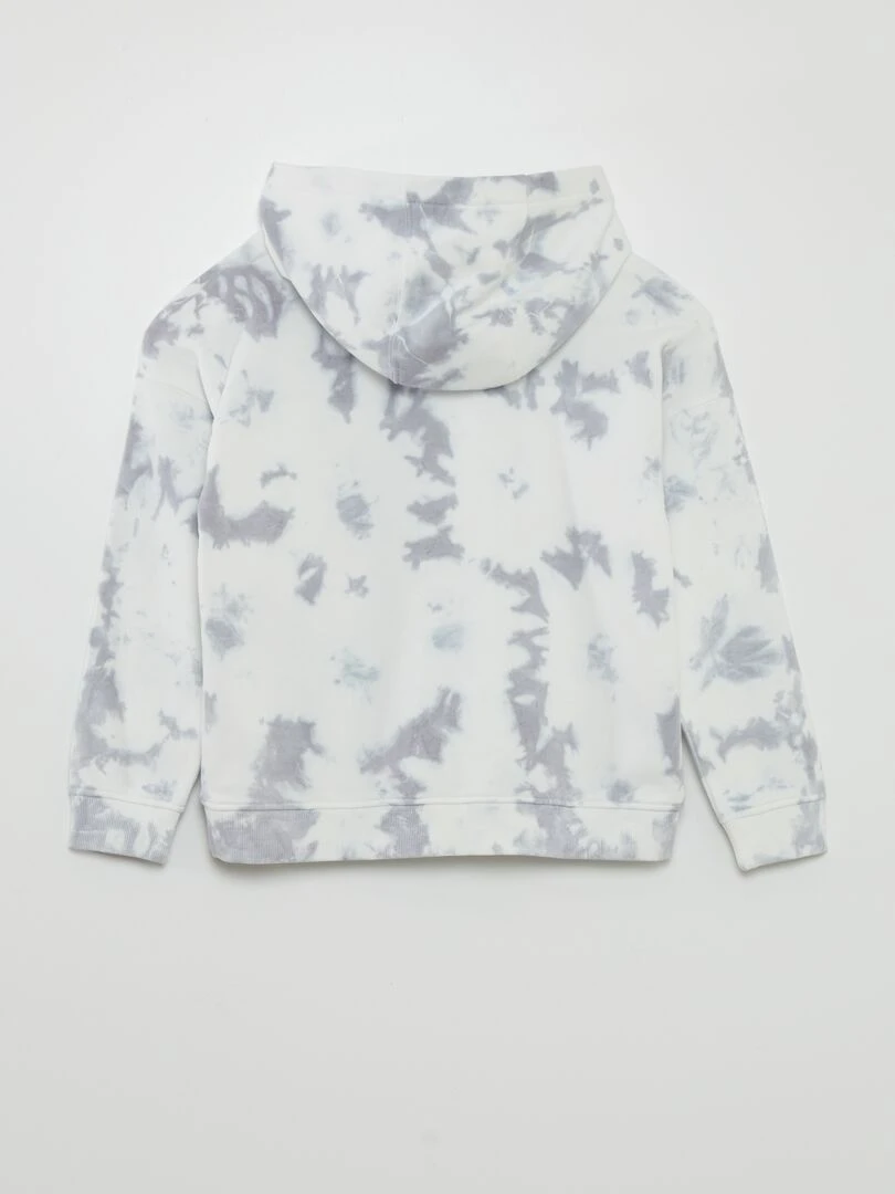 Sweat à capuche effet tie and dye   GRIS