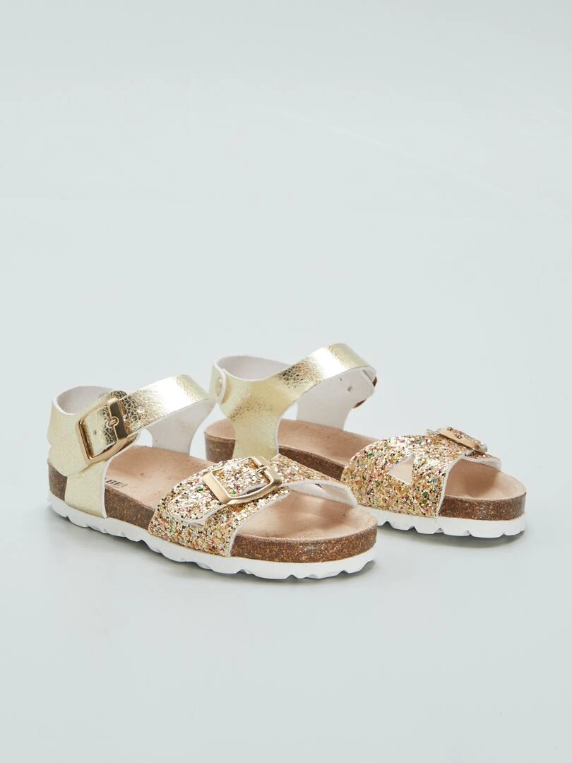 Sandales à brides Doré