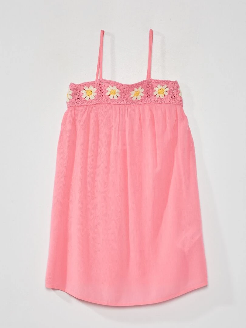 Robe à fines bretelles rose