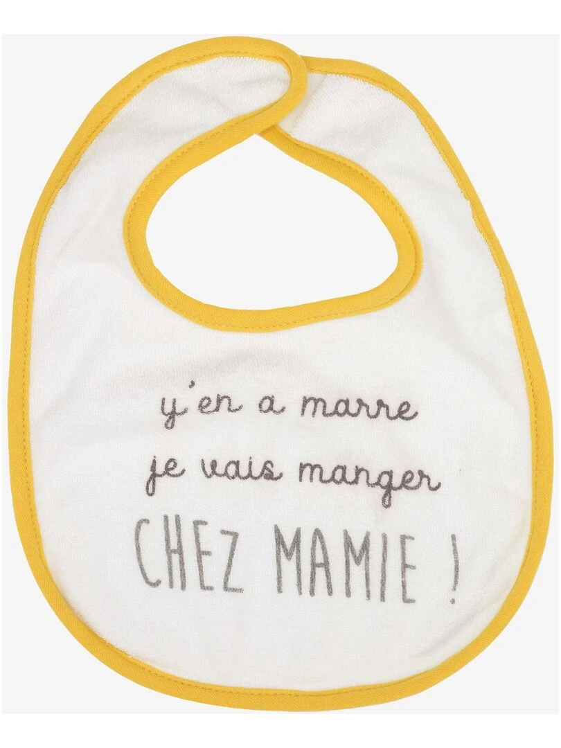 Lot de 7 bavoirs phrases rigolotes bébé Kinousses Blanc