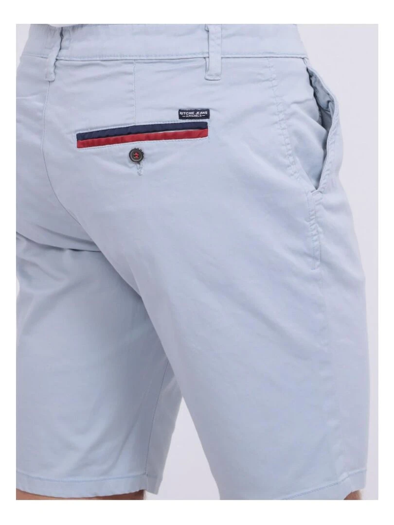 Bermuda chino slim BERKLEY   Bleu ciel