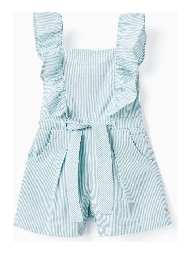 Combi Short À Rayures Pour Fille manches longues Vert