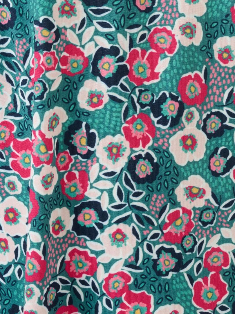 Jupe fleurie maille chaude   Damart   Vert