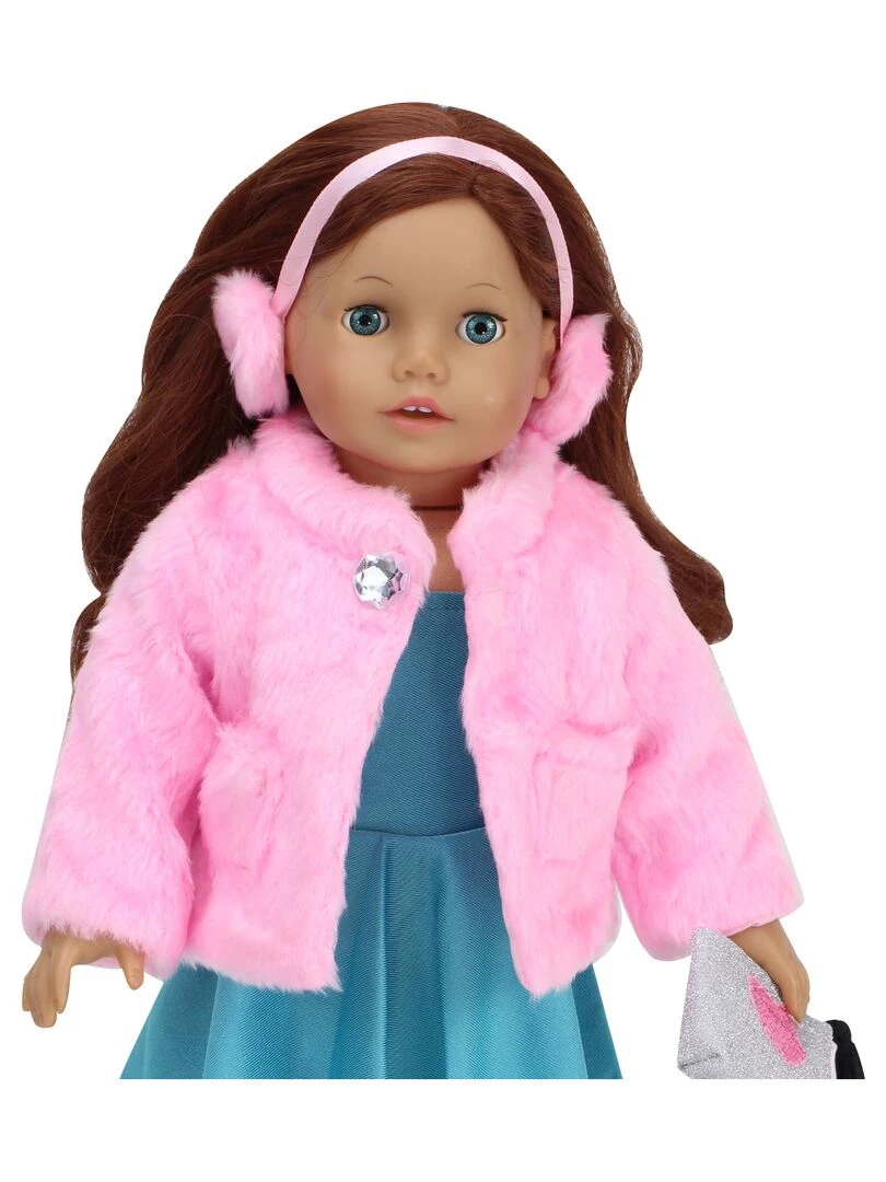 Sophia's 18" Poupee Mabet de fourrure et bandeau d'oreille rose N/A