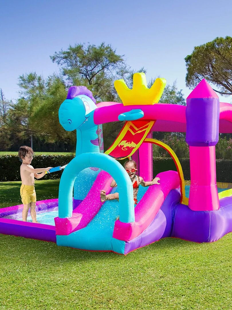 Château gonflable enfant   gonfleur  sac de transport   Oxford multicolore   Rose