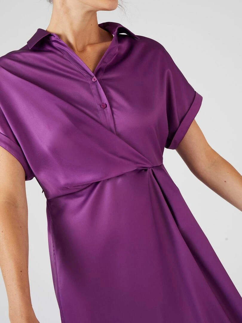 Robe drapée toucher soyeux Damart Violet