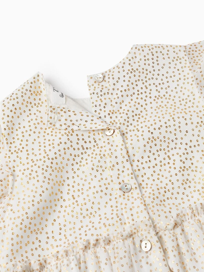 Robe de Cérémonie pour Fille manches courtes LETS PARTY   Blanc