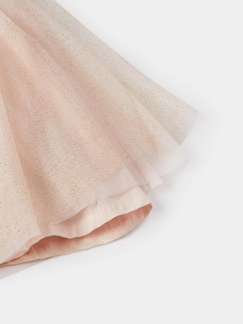 Robe en tulle et coton pour bébé fille 'Special Days' manches courtes LETS PARTY   Rose clair