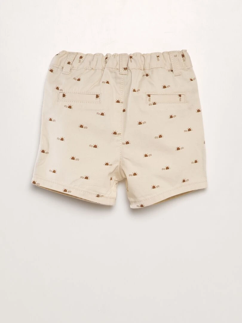 Short chino en twill   Crème