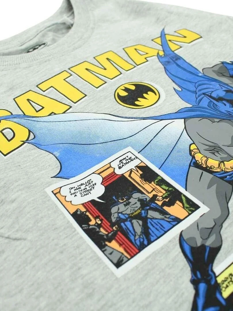 DC Comics   T shirt garçon imprimé Batman en coton   Gris