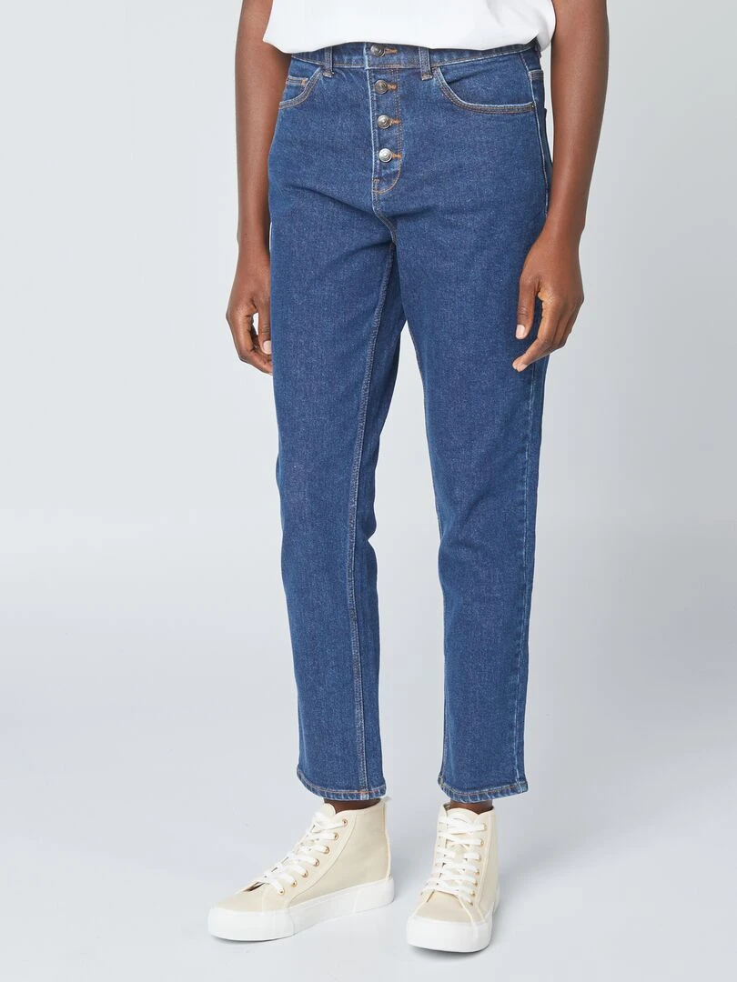 Jean mom à taille très haute   L30   Brut