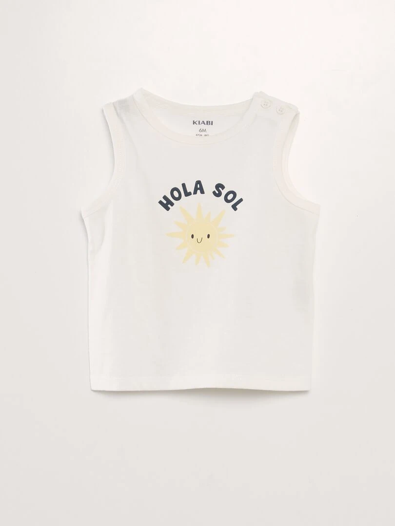 Lot de 2 débardeurs en jersey   BLANC