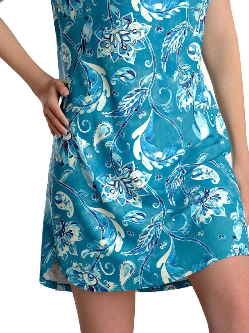 Chemise de nuit Bonnie manches courtes   Bleu