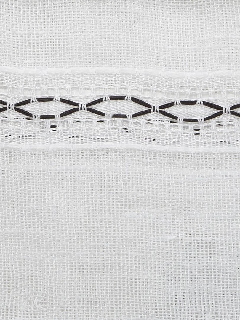 Voilage avec lignes ajourées   Blanc