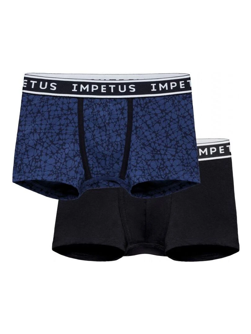 Pack de 2 boxers junior en coton et modal Bleu