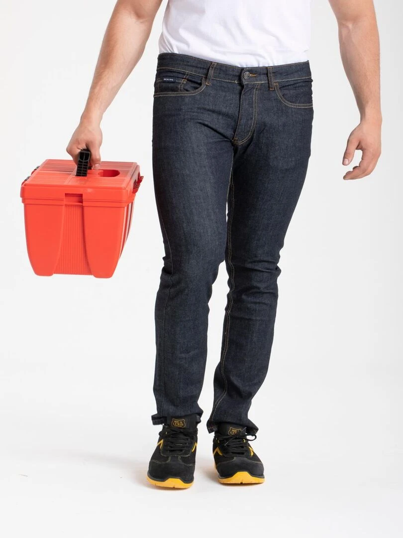 Jeans de travail coupe droite ajustée brut stretch WORK2 'Rica Lewis' Bleu