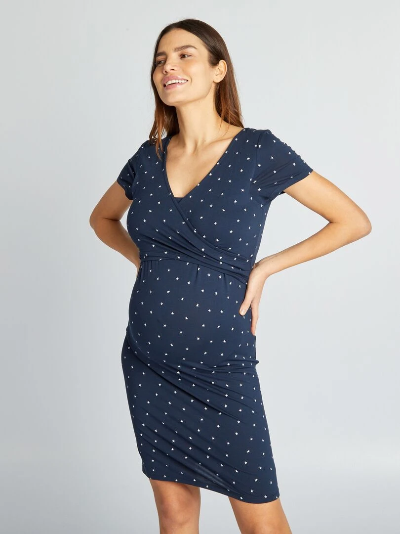 Chemise de nuit d'allaitement Bleu marine