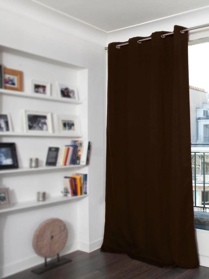 Rideau Phonique Occultant et Thermique "MOONDREAM" Marron foncé