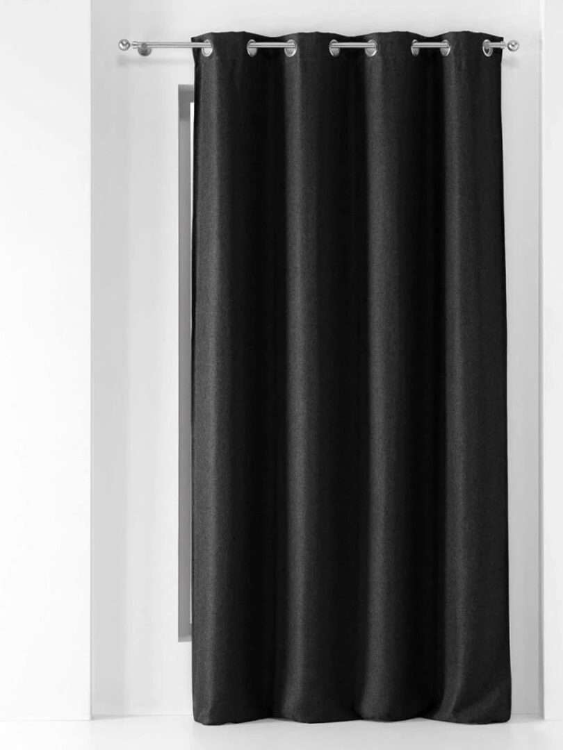 Rideau à œillets occultant tissé 135x240 cm Tramina noir   Noir