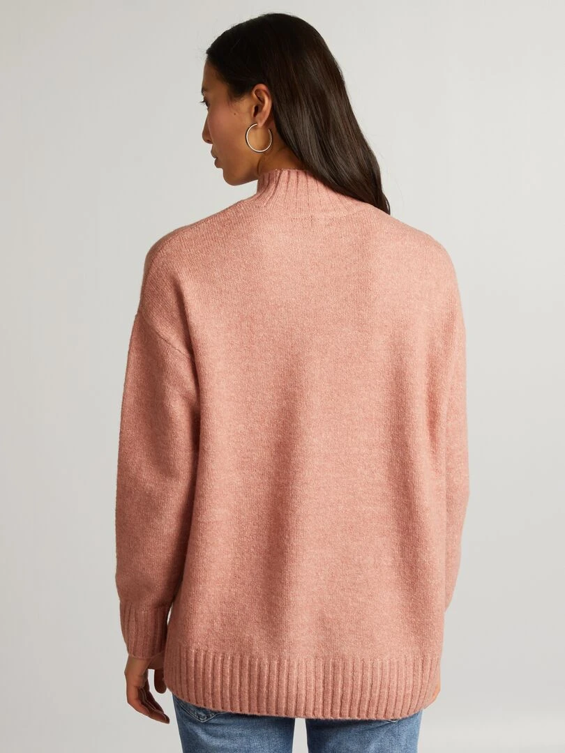 Pull col montant   Rose