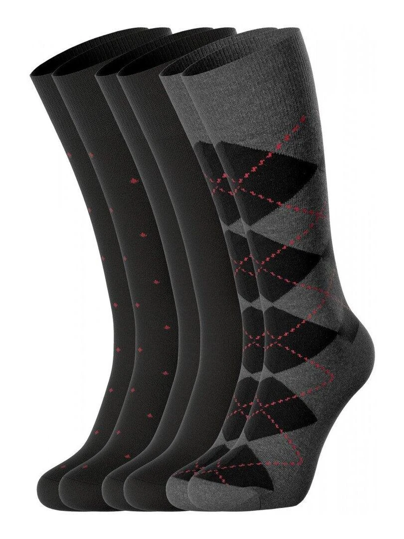 Impetus Pack de 3 paires de chaussettes unie et à motifs Noir