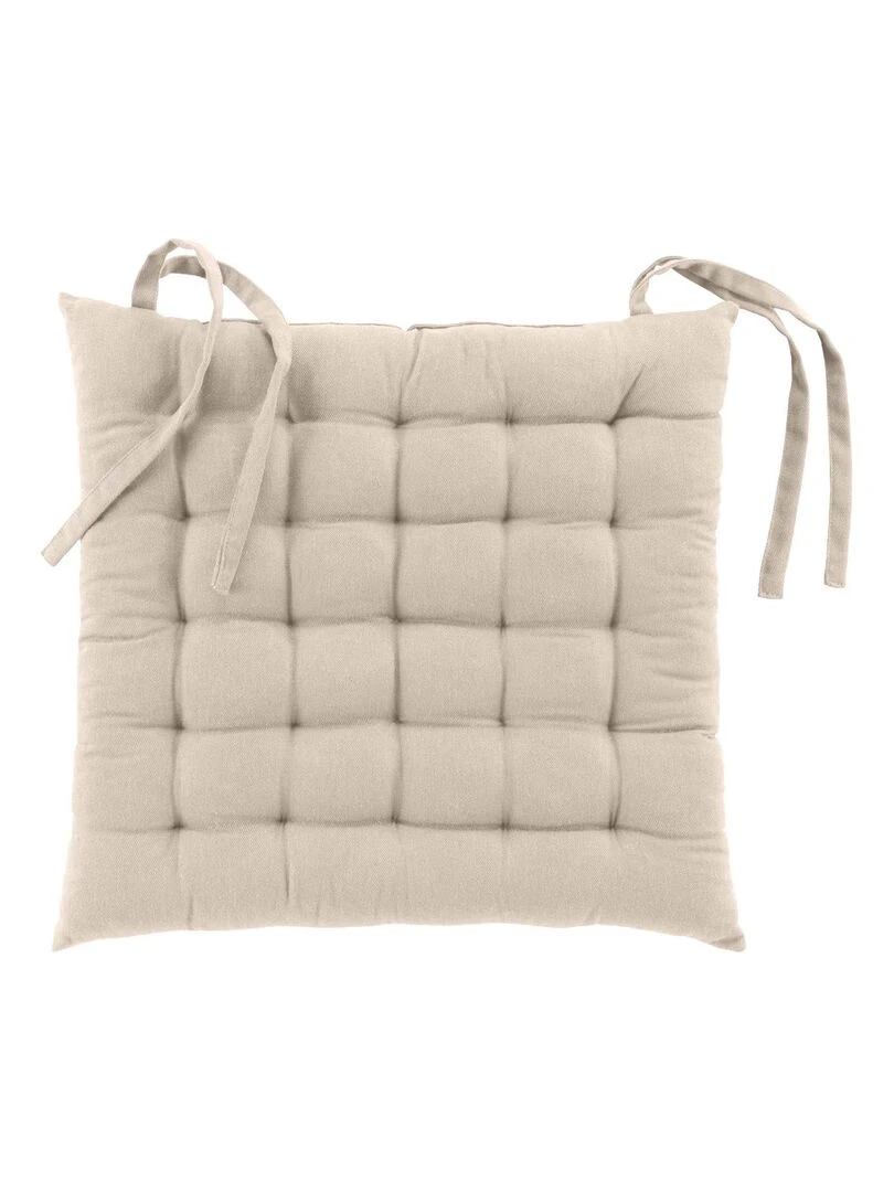 Assise matelassée en coton et polyester recyclé Beige