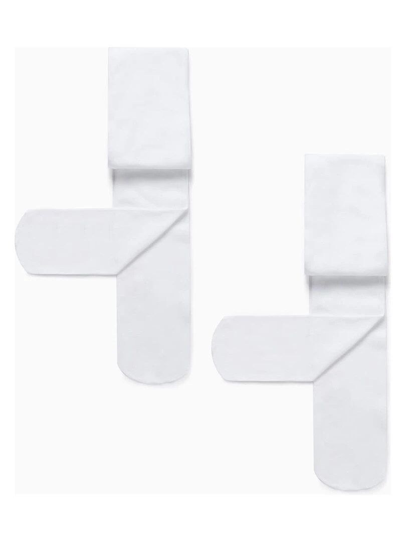 Lot de 2 Collants en Microfibre Bébé Fille 40 Den ESSENTIALS LINE Blanc