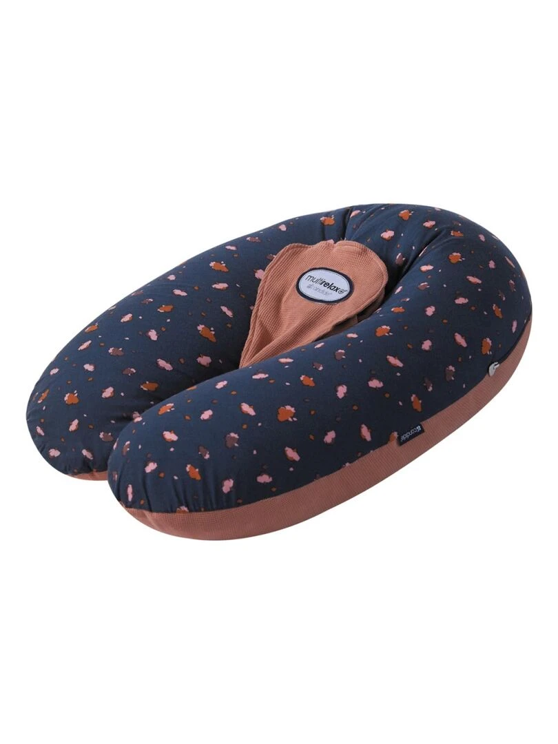 Candide Coussin de maternité et d'allaitement Multirelax jersey fleurs/cassonade Bleu Marron