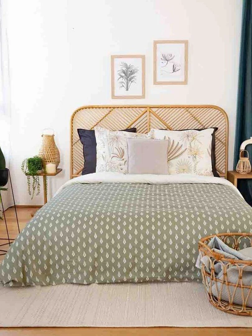 Housse de couette 220x240 cm + 2 taies d'oreiller 63x63 cm 100% Coton 57 fils Tinguelie   Jaune foncé