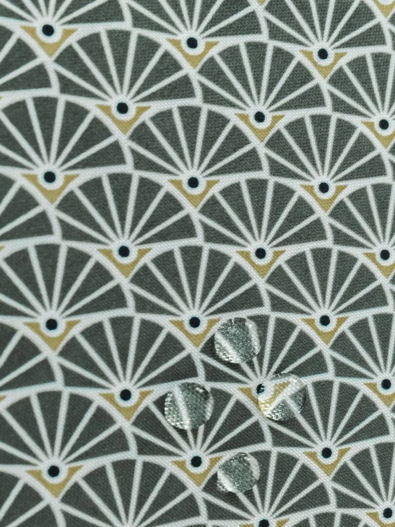 Nappe ronde imprimée et anti taches   Vert olive