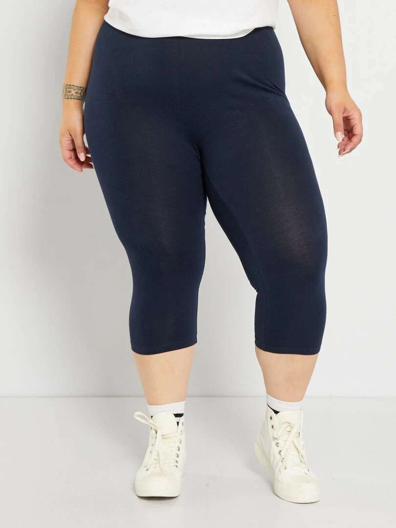 Legging court en maille bleu marine