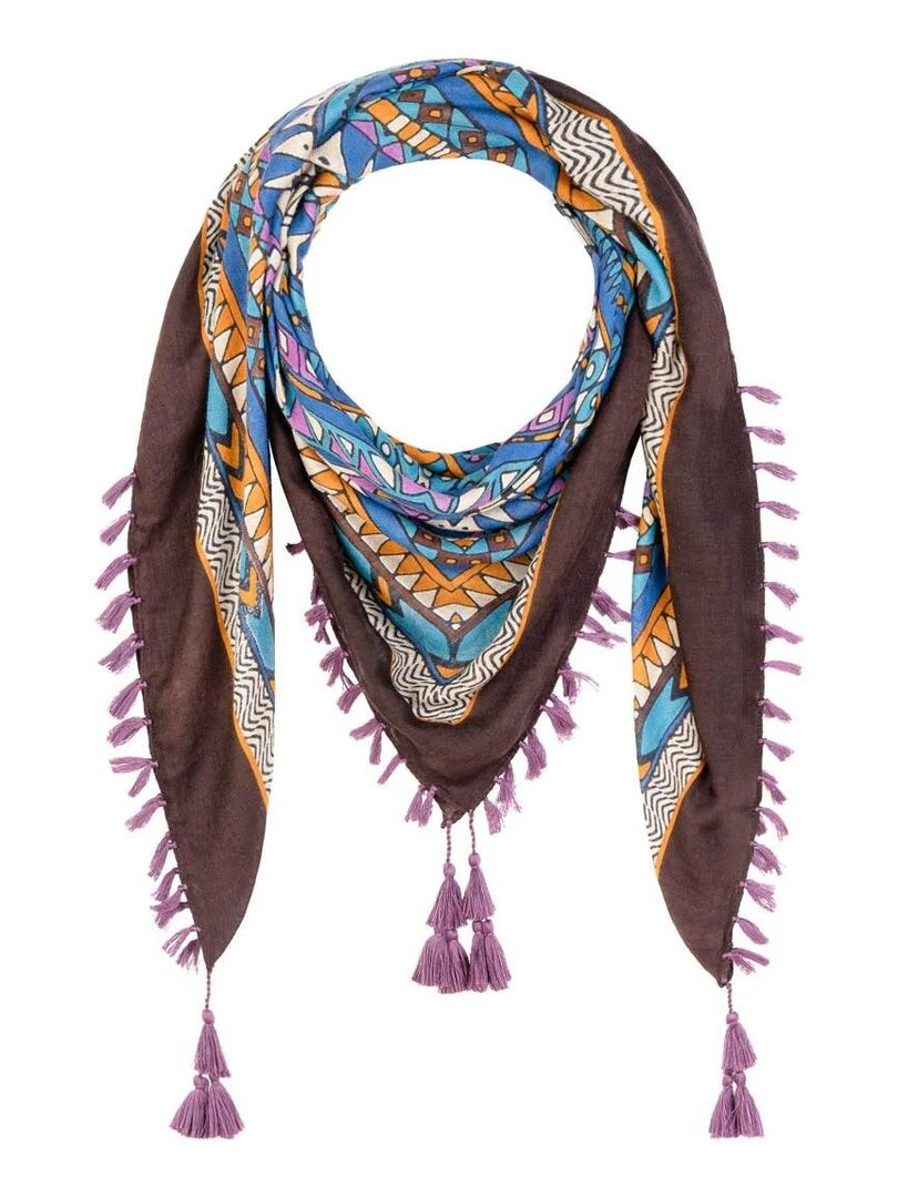 Foulard carré Etiha Marron