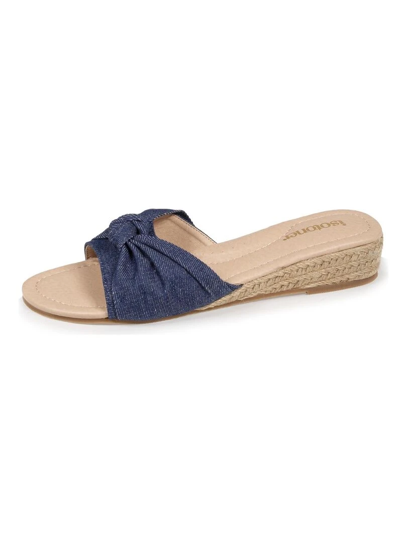 Mules Femme talon effet jean Bleu Bleu
