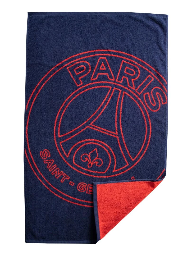 Serviette éponge en jacquard 100% coton PSG NEORED Bleu marine
