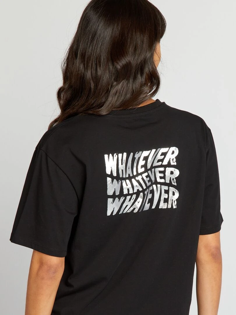 Tee shirt en jersey avec imprimé   Noir/blanc