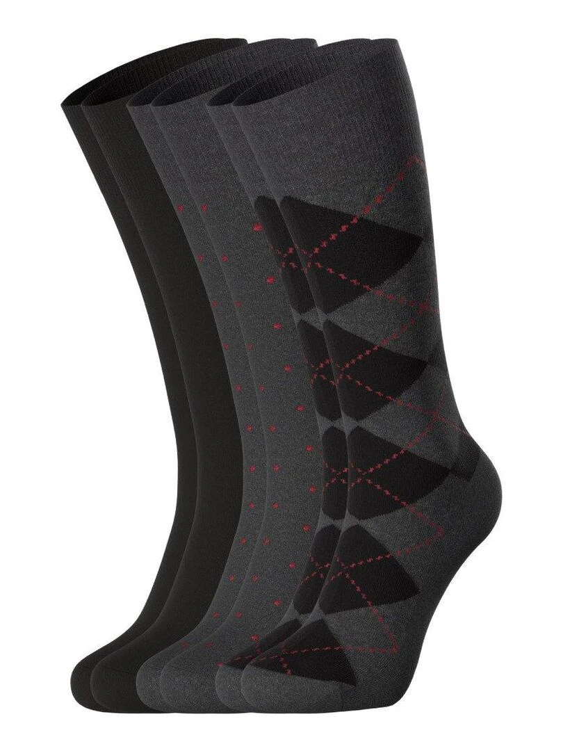 Lot de 3 paires mi hautes en coton Noir