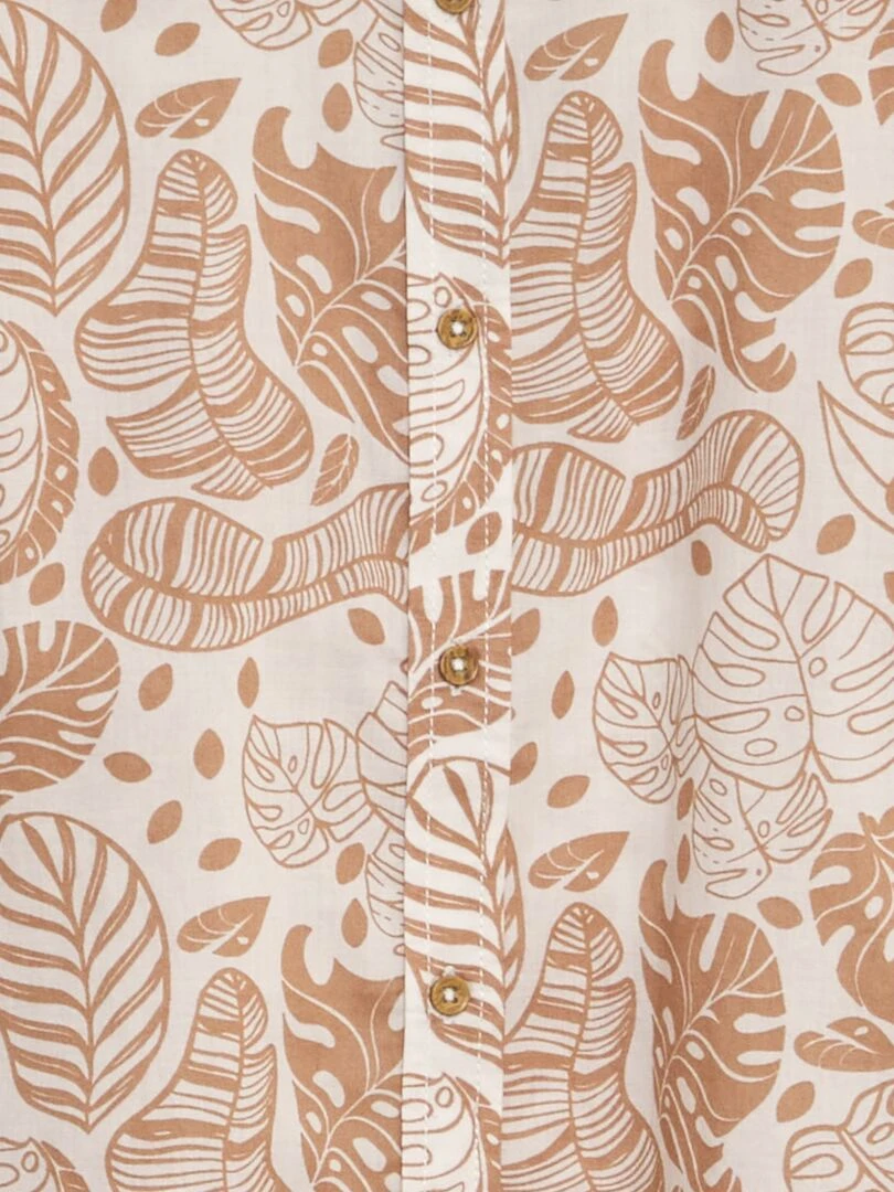 Chemise à manches courtes avec imprimé Beige