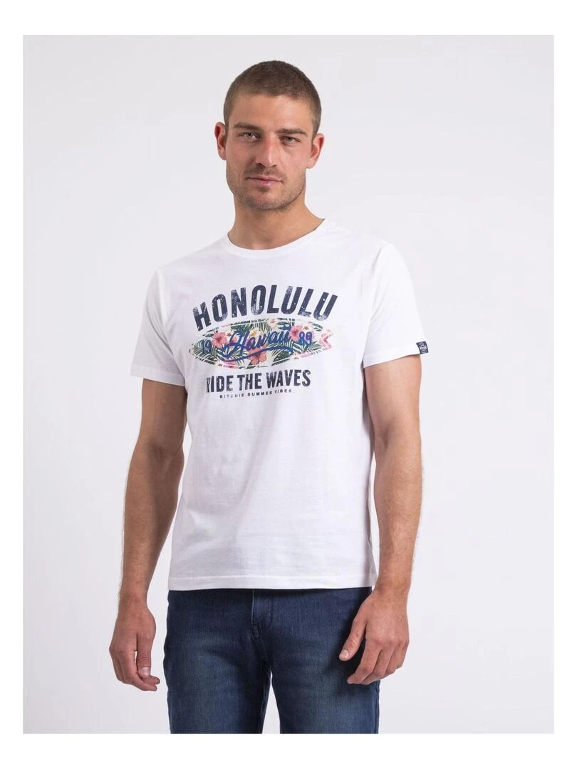 T shirt col rond NIROULIO Blanc