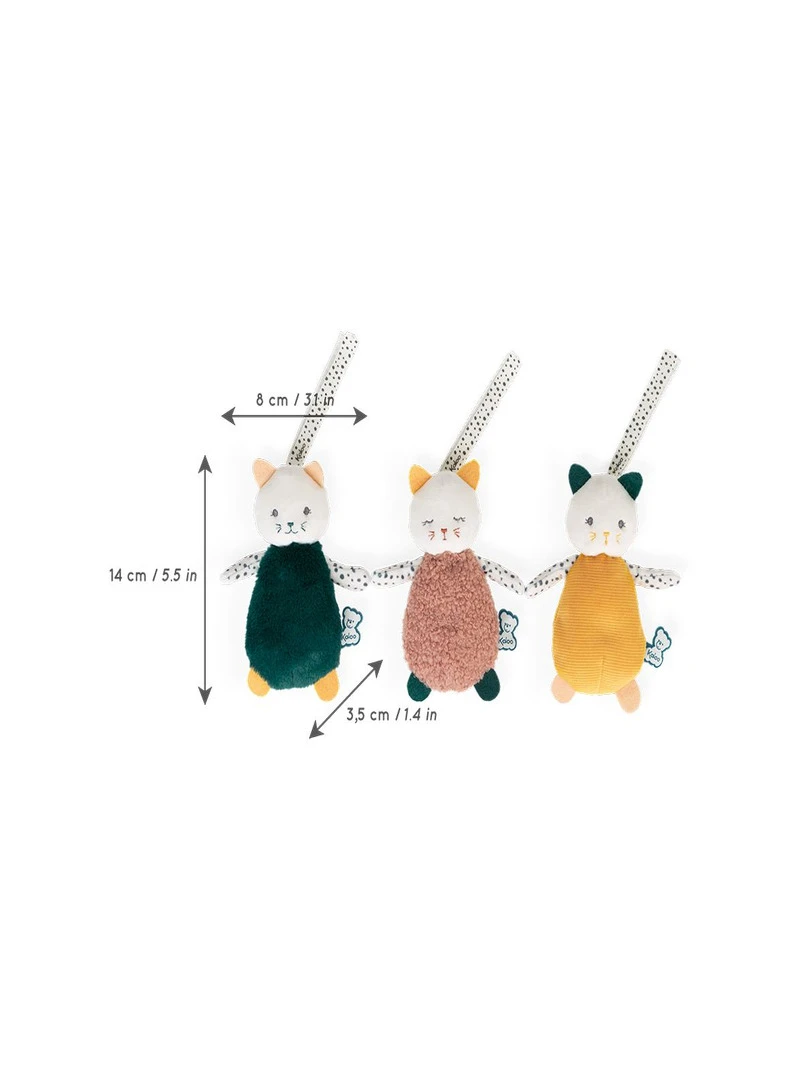 Lot De 3 Doudous Chats Sensoriels Stimuli N/A