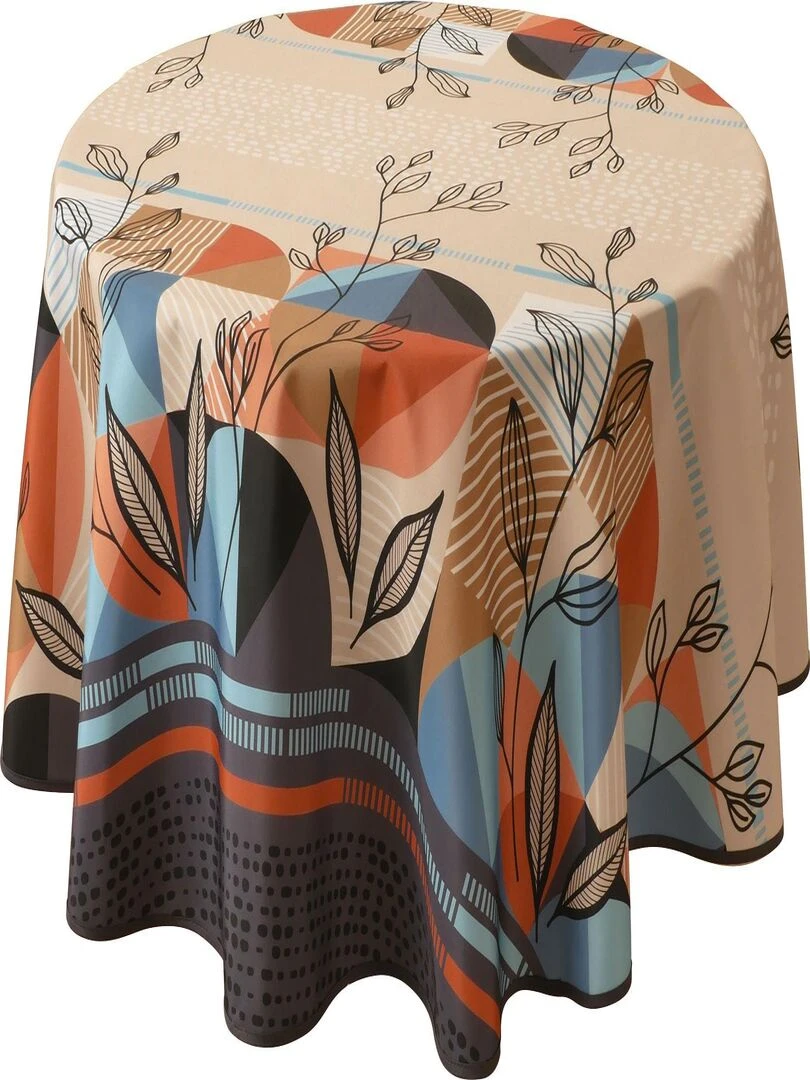 Nappe Anti taches Vassily Ronde 160 cm Bleu Beige